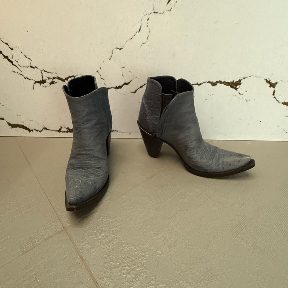 Tres OutLaws Ostrich Custom Leather Ankle Boots 8